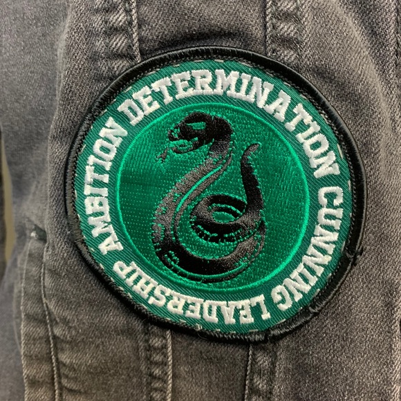 Old Navy Black Denim Patched Jacket Size S - Picture 15 of 15